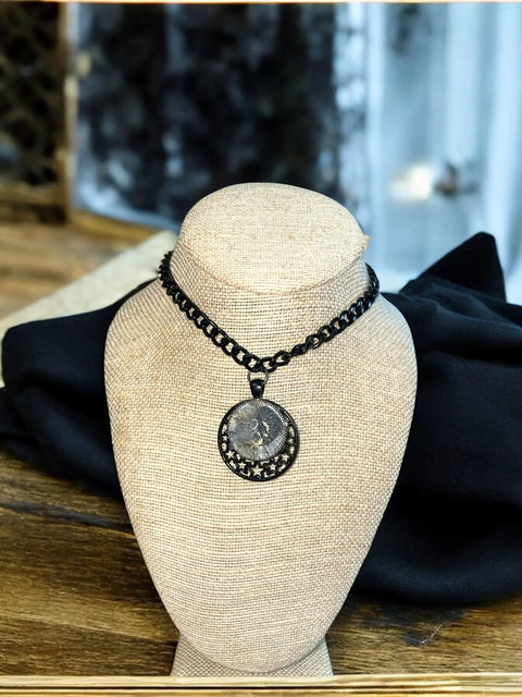 Brain Cancer Awareness Gray Starry Night Pendant Necklace – Adjustable Silver Chain | Made in USA Michelle Marie Boutique  Pendant Necklace