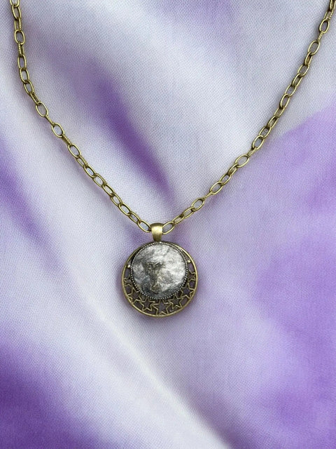 Brain Cancer Awareness Gray Starry Night Pendant Necklace – Adjustable Silver Chain | Made in USA Michelle Marie Boutique  Pendant Necklace