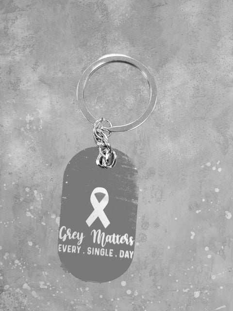 Brain Cancer Awareness Keychain – Go Gray Supporter Gift – Handmade Awareness Accessory | Made in USA Michelle Marie Boutique  Keychains