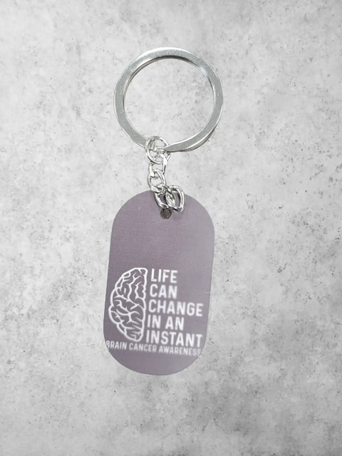 Brain Cancer Awareness Keychain – Go Gray Supporter Gift – Handmade Awareness Accessory | Made in USA Michelle Marie Boutique  Keychains