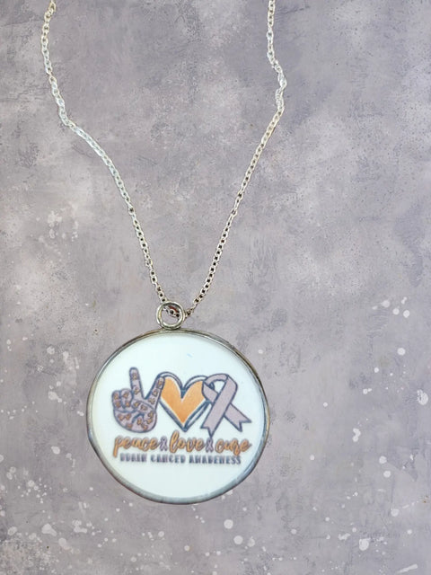 Brain Cancer Awareness Necklace – Adjustable Chain With Pendant | Made in USA Charity Jewelry Michelle Marie Boutique  Necklaces