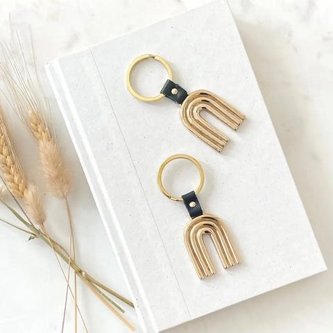 Brass Arco Key Ring – Handcrafted Art Deco Accessory | Made in USA Sarah Cecelia  KEY RINGS