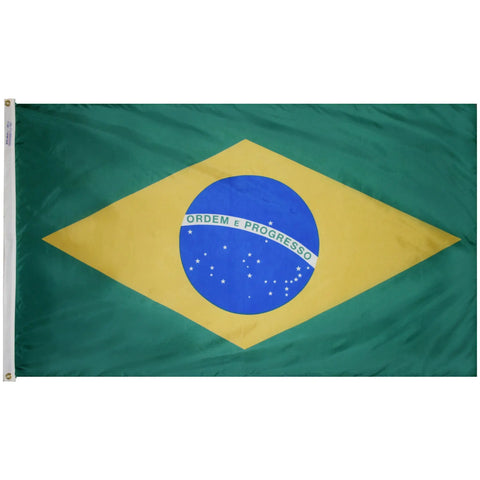 Brazilian Outdoor Nylon Flag 200 Denier UV-Resistant Colors – Durable Pride Banner | Made in USA Freedom Flag and Pole 