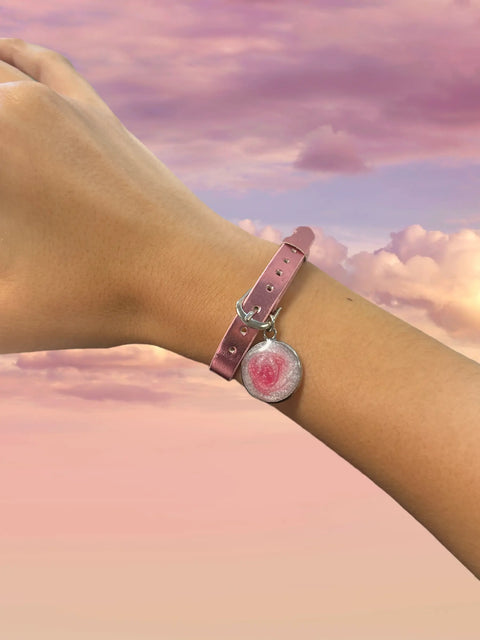 Breast Cancer Awareness Adjustable Buckle Bracelet – Resin Marble Charm Pink Band | Made in USA by Michelle Marie Boutique Michelle Marie Boutique  Bracelets