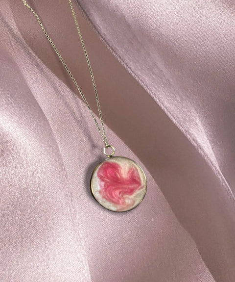 Breast Cancer Awareness Resin Pendant Necklace – 16 Inch Gold Plated Chain | Handmade Jewelry Made in USA Michelle Marie Boutique  Necklaces