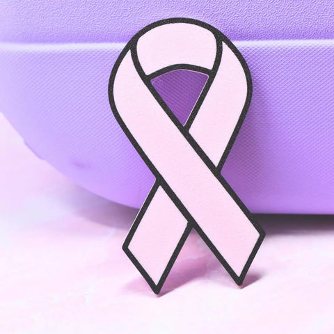 The Baglets - Pink Ribbon Charm by Chatelet Manufacturing, designed to support breast cancer awareness, is compatible with Bogg Bags, Simply Southern, and other tote bags—a perfect accessory to show your support.
