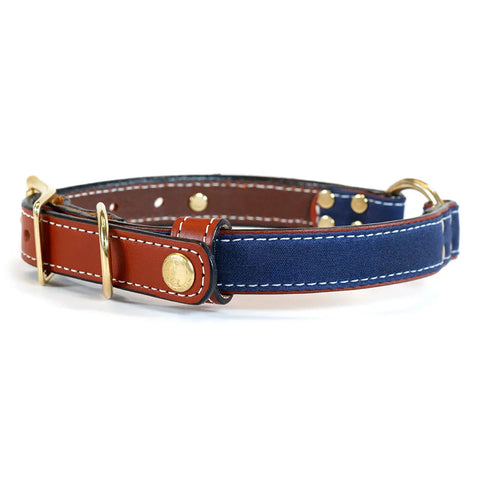 Brentwood Waxed Cotton Dog Collar With Center O-Ring – Durable Leather Field Collar | Made in USA Auburn Leathercrafters  item