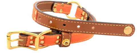 Brentwood Waxed Cotton Dog Collar With Center O-Ring – Durable Leather Field Collar | Made in USA Auburn Leathercrafters  item