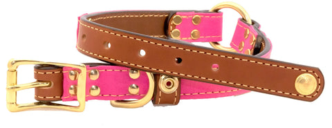 Brentwood Waxed Cotton Dog Collar With Center O-Ring – Durable Leather Field Collar | Made in USA Auburn Leathercrafters  item