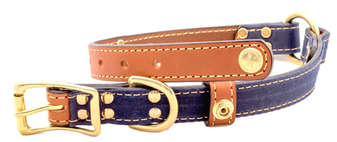 Brentwood Waxed Cotton Dog Collar With Center O-Ring – Durable Leather Field Collar | Made in USA Auburn Leathercrafters  item