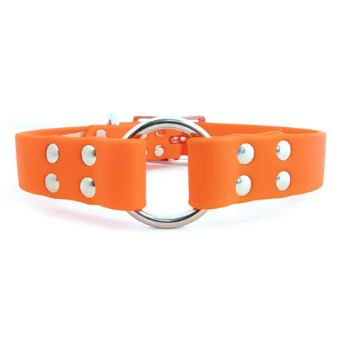 Bright Orange Biothane Dog Collar – Waterproof Center Ring Design | Auburn Leathercrafters Made in USA Auburn Leathercrafters  item