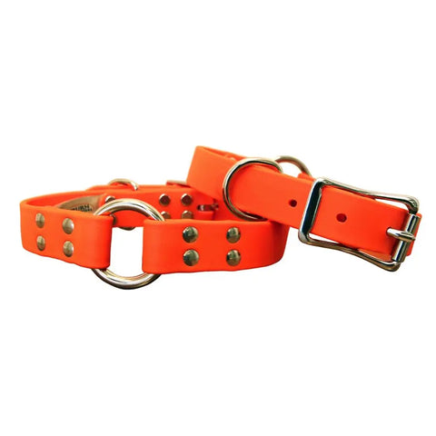 Bright Orange Biothane Dog Collar – Waterproof Center Ring Design | Auburn Leathercrafters Made in USA Auburn Leathercrafters  item