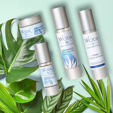 Brightening Skin Care Bundle – Radiant Serum, Luminous Crème, Enzyme Mask & SPF 40 Protectant | Made in USA WODA Skin Care 