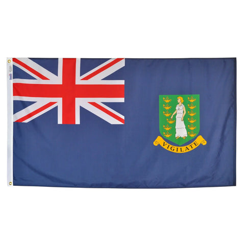 British Virgin Islands Outdoor Nylon Flag 200 Denier UV-Resistant Vibrant Colors | Made in USA Freedom Flag and Pole 