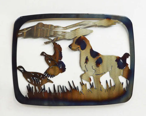 Brittany Spaniel Dog Metal Art Casserole Holder – Rustic Kitchen Accessory | Made in USA Knights Home Decor  item