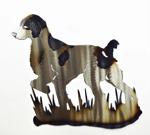 Brittany Spaniel Metal Wall Art – Handmade Rustic Dog Decor | Made in USA Knights Home Decor  item