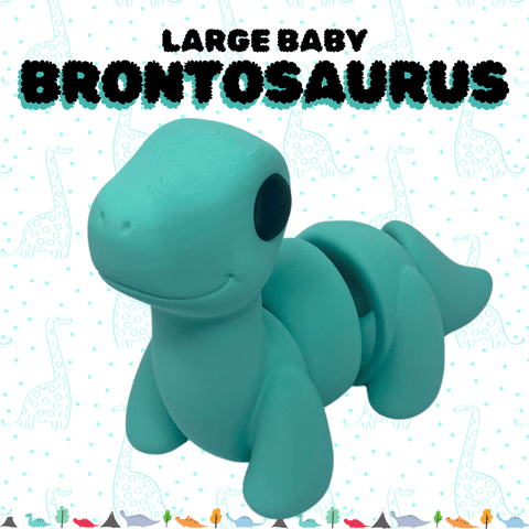 X-Large Articulated Dinosaur Fidget Toy – Giant Baby Brontosaurus | Made in USA Chatelet Manufacturing 