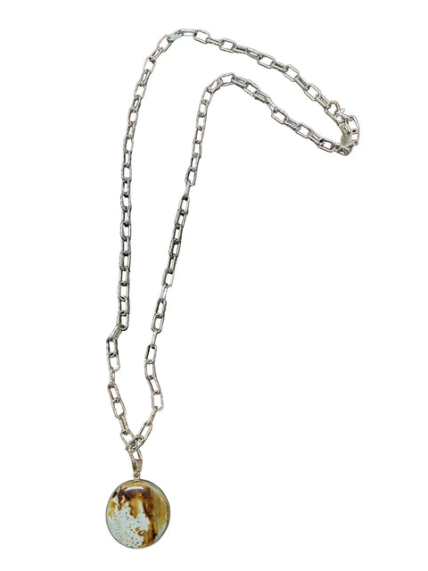 Brown and White Agate Pendant Necklace – Protective Gemstone Jewelry | Made in USA Michelle Marie Boutique  Necklace