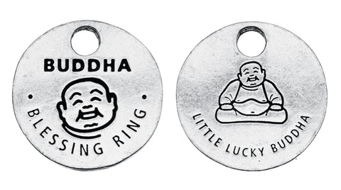 Buddha Blessing Ring Charm – Recycled Pewter Spiritual Token | Made in USA with Lucky Buddha Design Whitney Howard Designs  Blessing Ring
