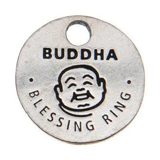 Buddha Blessing Ring Charm – Recycled Pewter Spiritual Token | Made in USA with Lucky Buddha Design Whitney Howard Designs  Blessing Ring