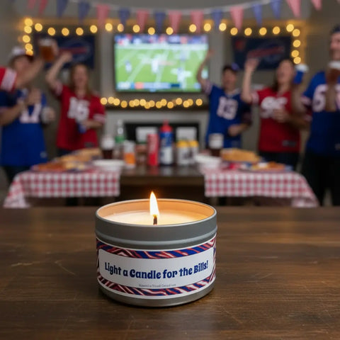 Buffalo Bills Fan Soy Candle – Just One Before I Die Scents – Handcrafted Home Fragrance | Made in USA MorninWood Candles  Candles