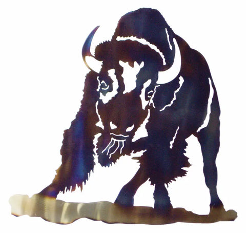 Buffalo Metal Wall Sculpture – Handcrafted Rustic Art | Made in USA Decor Knights Home Decor  item