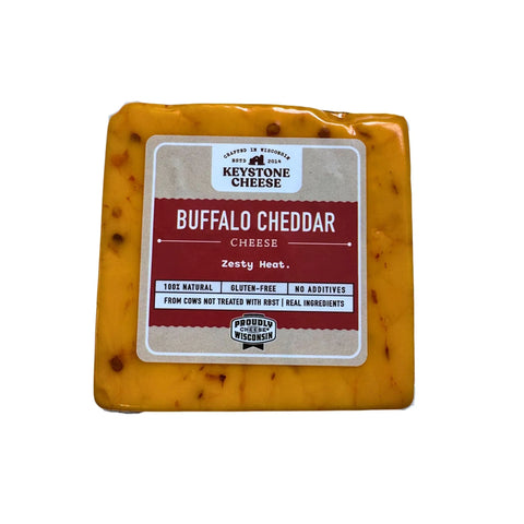 Buffalo Wing Flavored Cheddar Cheese – Handcrafted Block | Artisan Dairy Snack Made in USA Keystone Cheese  Cheese