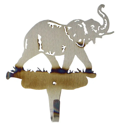 Bull Elephant Metal Coat And Towel Hook – Handcrafted Steel Wildlife Wall Mount | Made in USA Knights Home Decor  item
