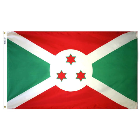 Burundi National Flag – UV-Resistant 200 Denier Nylon Outdoor Flag | Made in USA Freedom Flag and Pole 