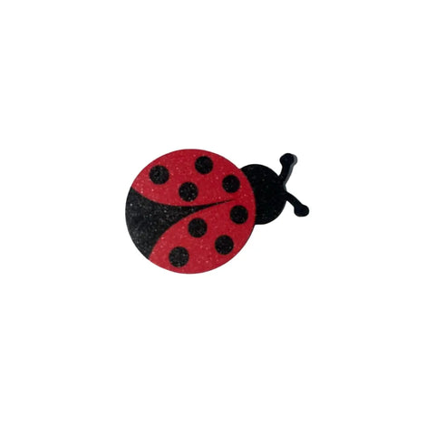 The FRESHe Baglets Bug Charm by Chatelet Manufacturing features a cute ladybug design with a red shell and black spots—perfect for decorating tote bags like Bogg Bags, Simply Southern, and more.