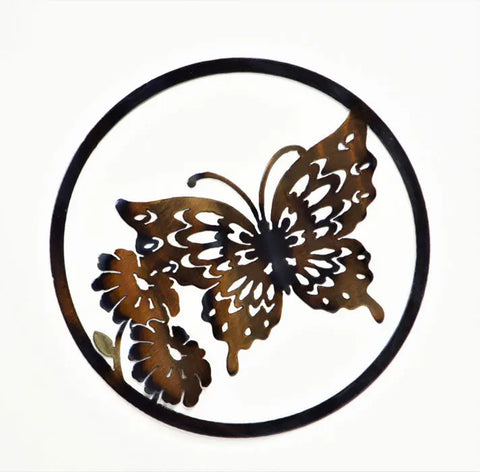 Butterfly Metal Wall Art – Nature Inspired Circular Décor | Handcrafted in USA Knights Home Decor  item