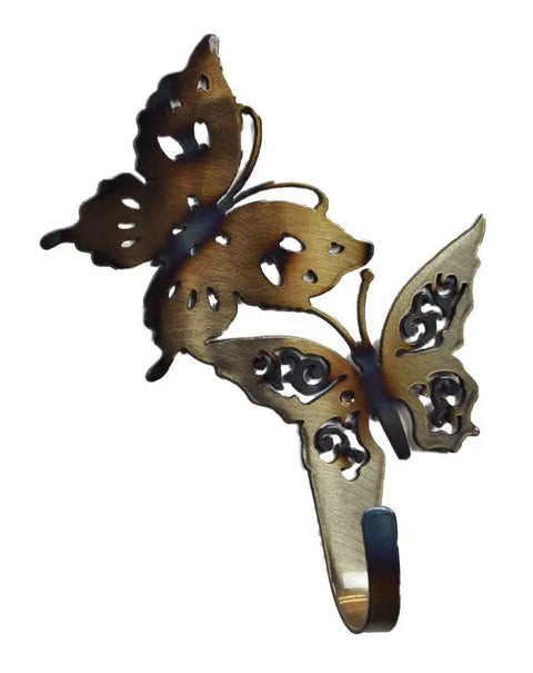 Butterfly Wall Hook – Handmade Steel Coat and Towel Holder | Rustic Metal Decor Made in USA Knights Home Decor  item
