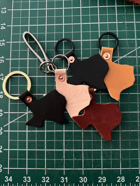 Handcrafted Texas Leather Keychain – Durable Copper Rivet Design | Made in USA Sully + Proper Supply 
