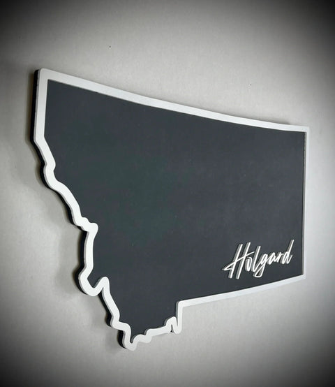 Personalized Montana State Outline Sign – 17.25 Inch x 10 Inch Custom Wall Decor | Made in USA B. James Design & Woodwork 