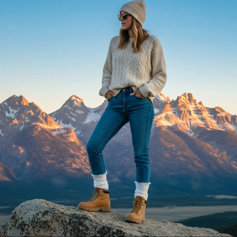 CLASSIC Cable Knit Lace Top Boot Socks - White Catherine Cole Studio  socks