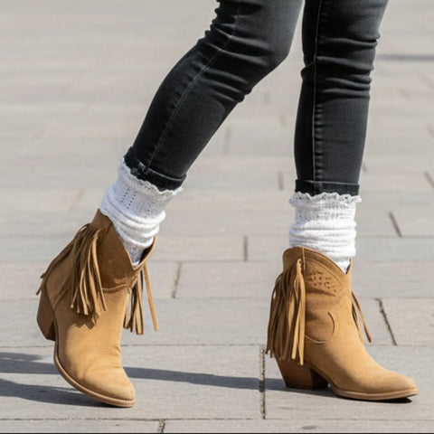 CLASSIC Cable Knit Lace Top Boot Socks - White Catherine Cole Studio  socks