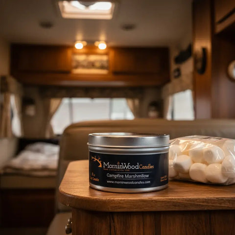Campfire Marshmallow Soy Candle Tin – 7oz Hand-Poured Home Fragrance – MorninWood Candles | Made in USA MorninWood Candles  Candles