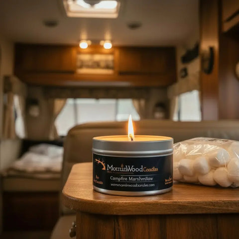 Campfire Marshmallow Soy Candle Tin – 7oz Hand-Poured Home Fragrance – MorninWood Candles | Made in USA MorninWood Candles  Candles