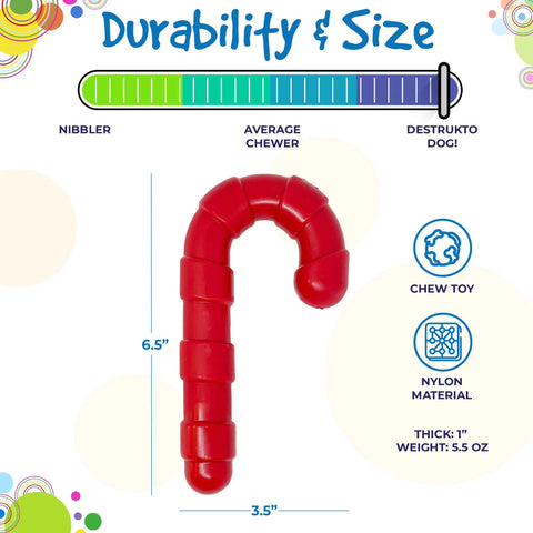 Candy Cane Power Chewer Dog Toy – Ultra Durable Nylon | Made in USA SodaPup  Nylon Dog Toys