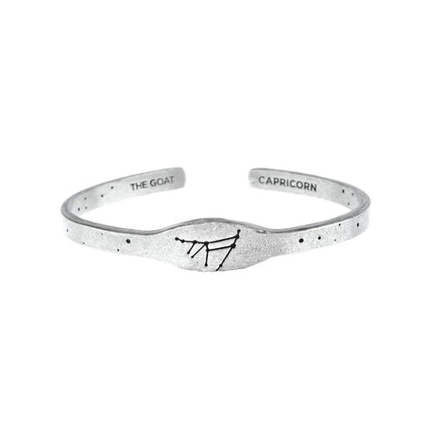 Capricorn Zodiac Cuff Bracelet – Recycled Pewter Astrological Jewelry | Made in USA Whitney Howard Designs  Zodiac Cuffs