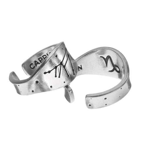 Capricorn Zodiac Ring – Recycled Pewter Astrological Jewelry | Made in USA Whitney Howard Designs  Zodiac Rings