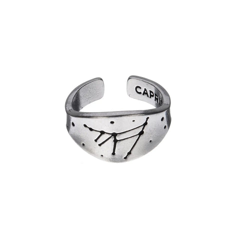 Capricorn Zodiac Ring – Recycled Pewter Astrological Jewelry | Made in USA Whitney Howard Designs  Zodiac Rings