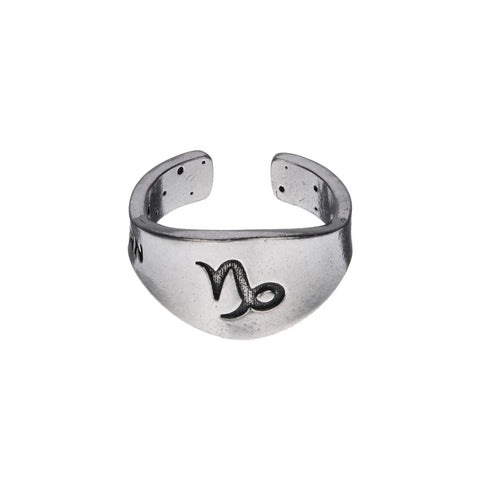 Capricorn Zodiac Ring – Recycled Pewter Astrological Signet | Made in USA – Unique Horoscope Jewelry Gift Whitney Howard Designs  Zodiac Rings