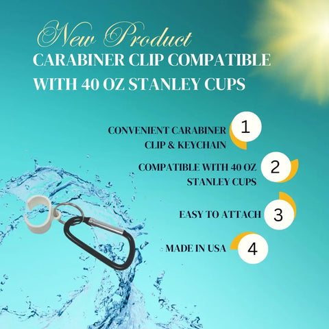 Carabiner Clip Attachment for Stanley 40 Oz Tumbler – Keychain Holder | Made in USA Chatelet Manufacturing 