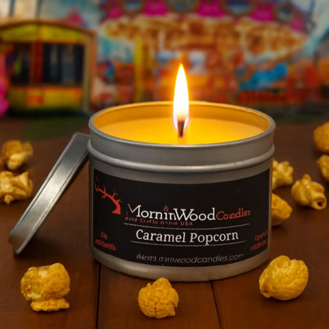 Caramel Popcorn - Soy Tin Collection MorninWood Candles  Candles