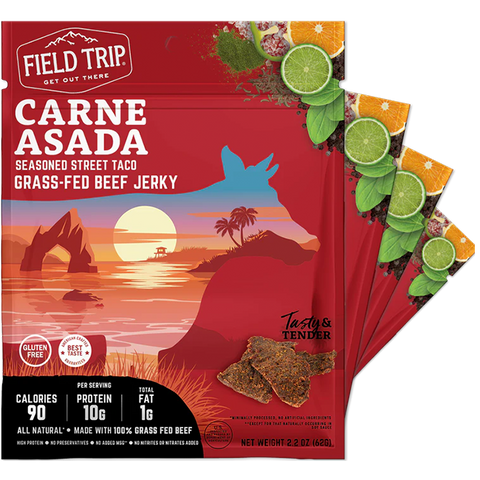 Field Trip Carne Asada Beef Jerky 2.2oz 4-Pack – Grass-Fed Snack | Made in USA Field Trip 