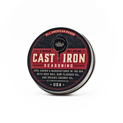 Cast Iron Seasoning 2 Oz – Natural Blend Rust Protector | Made in USA All American Maker 