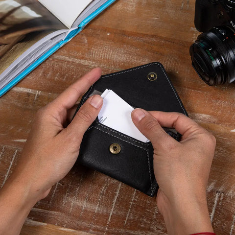 Casupo 4.5 Inch Mini Envelope Black Wallet – Full Grain Leather | Handmade in USA CASUPO  Envelope Wallet