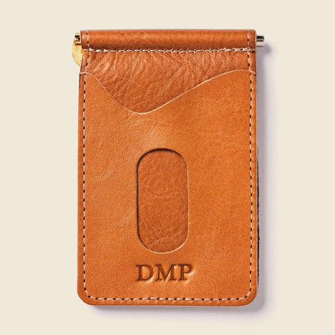 Casupo 4x3 Inch Full Grain Natural Leather Money Clip Wallet – Handmade in USA CASUPO  Money Clip Wallet