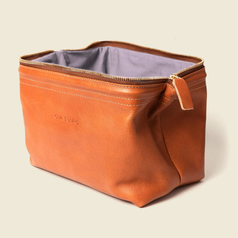 Casupo 7.5 Inch Leather Toiletry Bag – Sustainable Travel Pouch | Handmade in USA CASUPO  Dopp Toiletry Bag